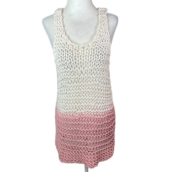 Cleobella Other - Cleobella Ombre Crochet Swimsuit Cover Up Pink Cream Size Small